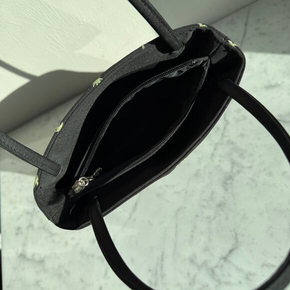 Sunny Hawaii Black Palm Tree Embroidered Handbag Small Tote - Picture 7 of 12